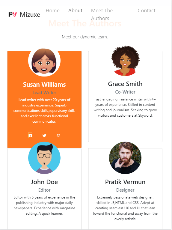 A book review landing page