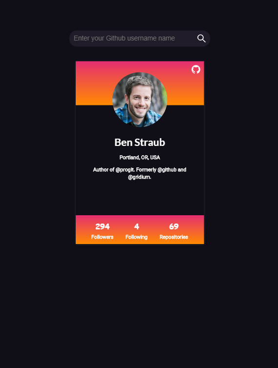github profile card
