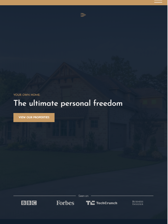 Landing page for Hotel booking